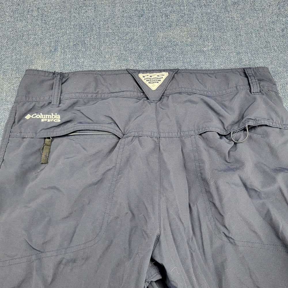 Columbia PFG Convertible Cargo Pants Navy Blue Omni-Shade Women 8 Short Fishing - Picture 10 of 12